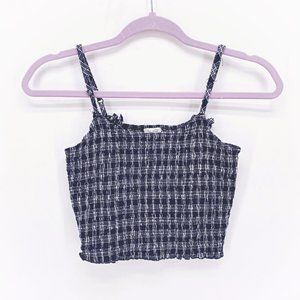 Brandy Melville Black and White Plaid Tank Top